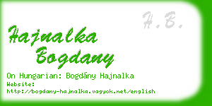 hajnalka bogdany business card